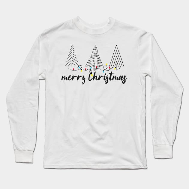 merry christmas Tree light Long Sleeve T-Shirt by EvetStyles